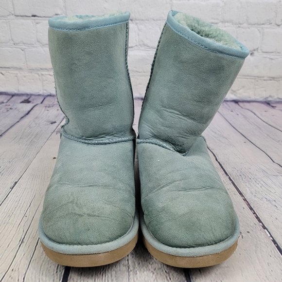 UGG | suede leather & sheepskin sherpa plush slip-on winter boots - Picture 6 of 12